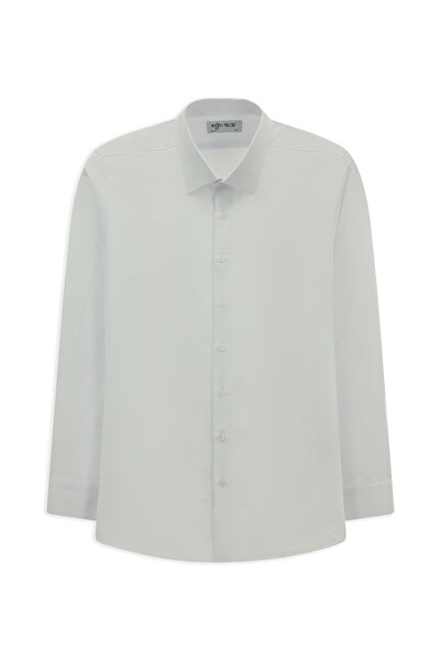 Kiğılı Long Sleeve Slim Fit Classic Collar Cotton Easy-Iron Shirt