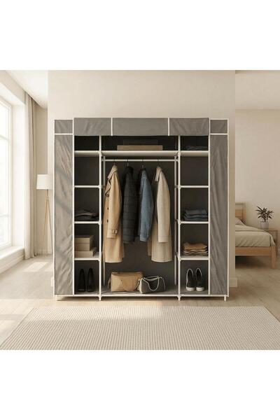 Imperial Star Bez Dolap Çelik Profilli 12 Raflı Gardırop