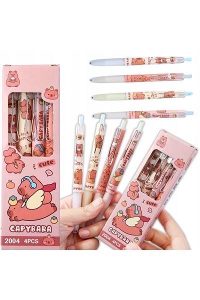 Other Pens For School Set of School Pens Capybara Black Ink 4 pcs.