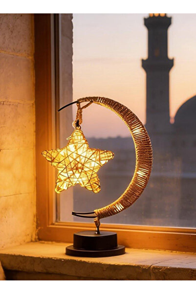 Pomefar Moon-Star Ramadan Decoration, Iron Rope Design Ramadan Light, Eye-Car...