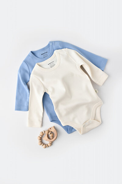 Evelise Σετ 2 τεμαχίων - unisex - 100% βαμβάκι - εκρού/μπλε - BabyCosy (Μέγεθ...