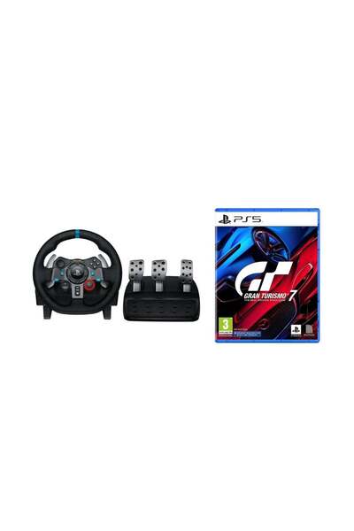 logitech G29 Driving Force Racing Wheel & Pedals + Gran Turismo 7 (PS5) Bundle