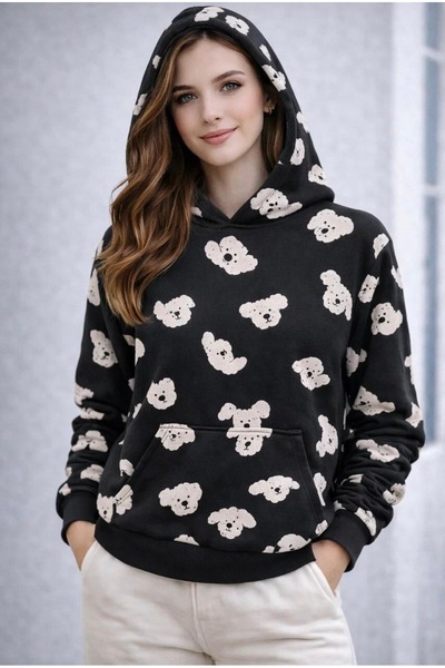 metsawear Patterned Hooded Sweatshirt – 3 Threaded Yarns, Regular Fit Unisex ...