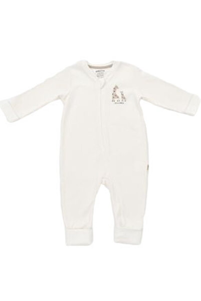 Evelise GiraffeBabyCosyZipperJumpsuit100%cottonEcru(Size:18-24Months)