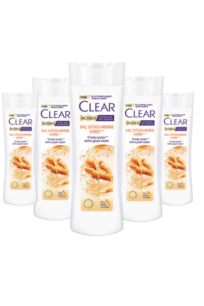 Clear Women's Anti-Dandruff Shampoo, Anti-Hair Loss 350 ml * 5 Pcs