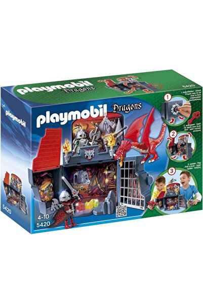 Playmobil مجموعة التنانين 5420 الفرسان والتنين القابل للنقل