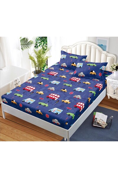 Casa de Vis Fitted sheet with elastic + 2 pillowcases, 160/200, Online, JE-29