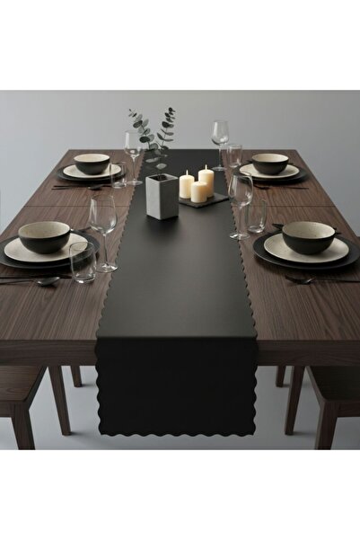 Grand Fine Art 1 Adet Deri Runner-40x140 cm-Fırfır Desenli Runner