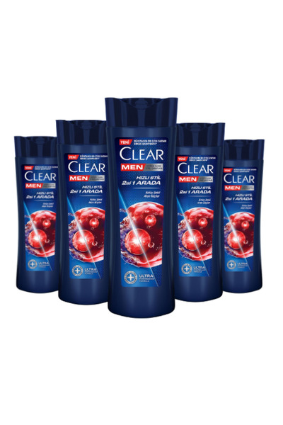Clear Anti-Dandruff Shampoo Fast Style 2 in 1 350 ml * 5 Pcs