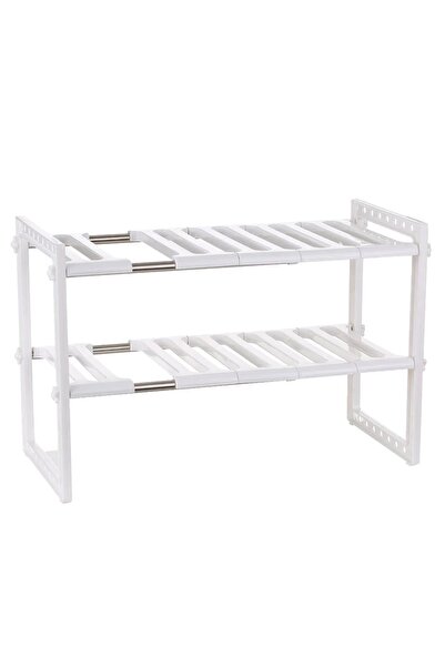 TodayShop Raft reglabil sub chiuvetă - Organizator de spațiu cu 2 rafturi pen...