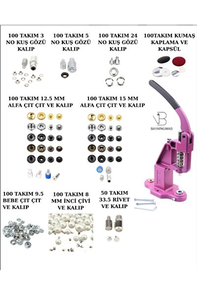 Bayar Kumaş Tulumba Pres Full Set En Full Setimiz 10 Parça 850 Takım 9 Kalıp ...