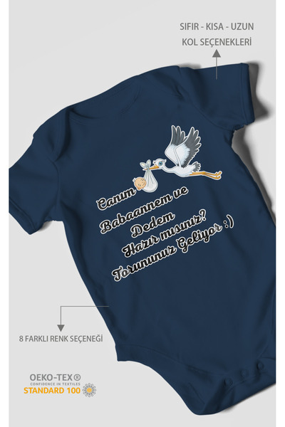 MorivoKids عزيزي والدتي والجدة، هل جاهزون؟ بدلة أطفال مطبوعة - بودي مزود بأزر...