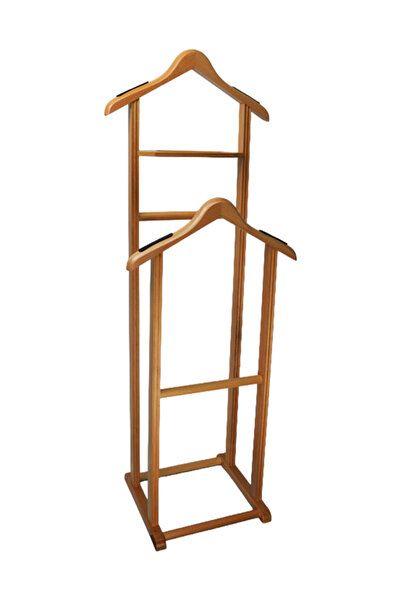 NYN Wooden Silent Butler Double-Topped Footed Hanger 5 Pieces