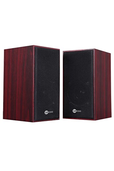 Lecoo DS105 6W Ahşap Gövdeli Masaüstü Stereo Hoparlör - USB + 3.5mm Jack Giri...