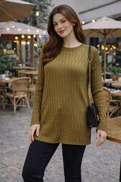 Fresh&Moda Women's Mercerized Slit Young Mother Seasonal Sweater