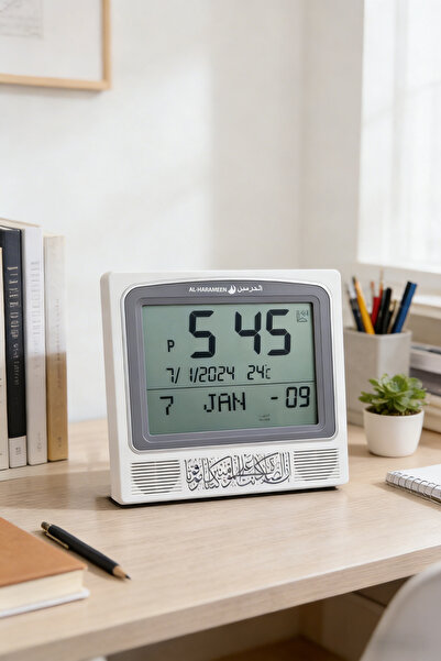 AL-HARAMEEN Digital table clock,Offers complete azan for all prayers with vol...