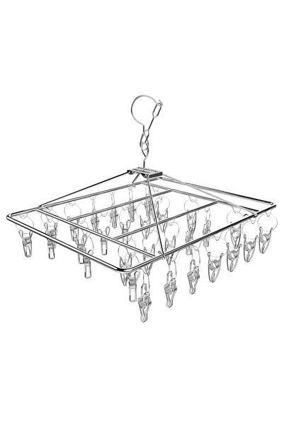 SUNUP SN-29188 Metal Çorap Askısı 30 Mandallı Paslanmaz Çelik İç Çamaşırı Kur...