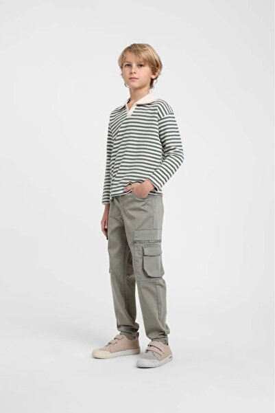 Escabel Момчешка поло блуза с ленти 4-14 години зелена