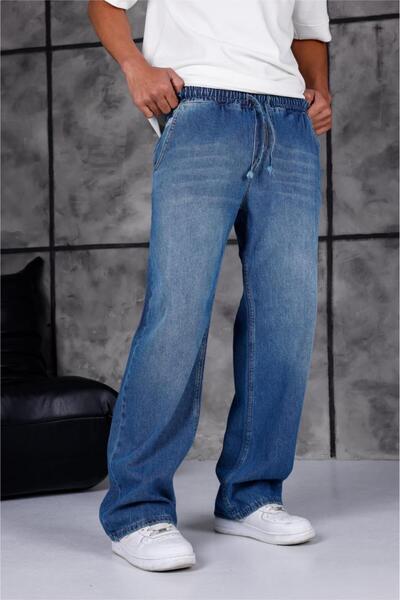 since 1990 man بنطلون جينز من مانجاكسون للجنسين بمقاس كبير مع رباط خصر مطاطي ...