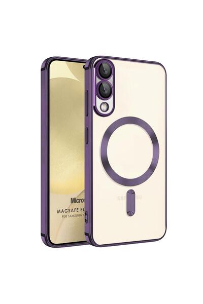 Microsonic Samsung Galaxy S25 Edge Case Magsafe Luxury Electroplate Purple