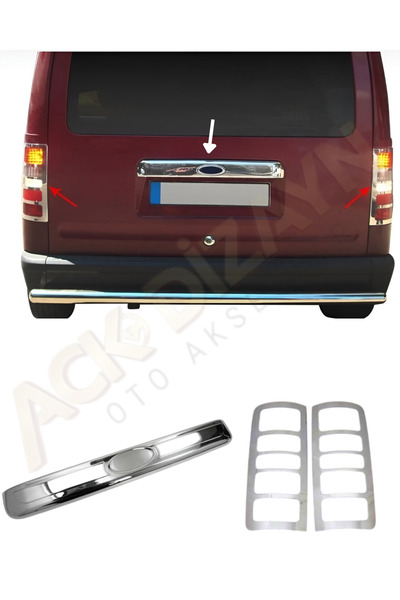 ACK Dizayn FORD CONNECT 2002-2009 KROM 2'Lİ ARKA SET (BAGAJ ÇITASI+STOP ÇERÇE...
