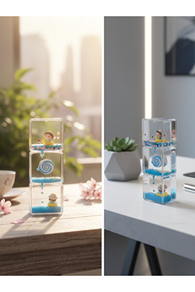 Dörtel Tedarik Sevimli Figürlü Değirmen Batmayan Sıvı Kum Saati Masa Aksesuar...