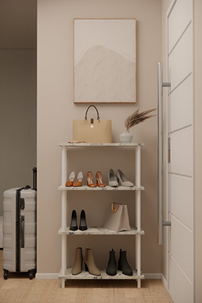 Solto Home AG42-45 Çevir Kur Modüler 4 Raflı Ayakkabılık | Aletsiz Kolay Kuru...