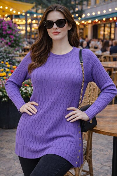 Fresh&Moda Women's Mercerized Slit Young Mother Seasonal Sweater