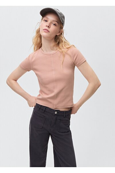 Mango Teen Lastikli kısa tişört