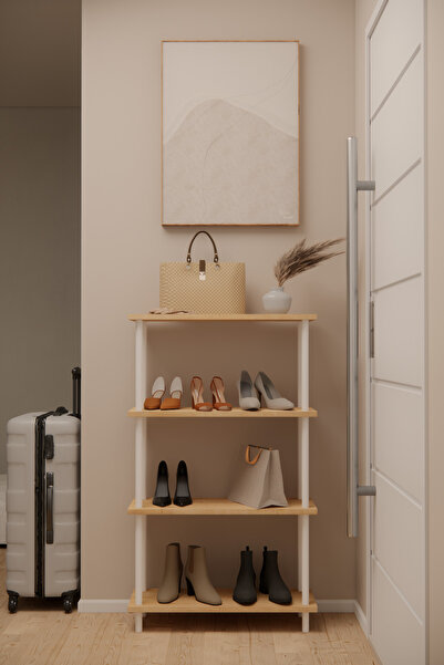 Solto Home AG42-44 Çevir Kur Modüler 4 Raflı Ayakkabılık | Aletsiz Kolay Kuru...