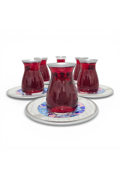Sudedi Home 6-Person Floral Patterned Tea Cup Set |   Porcelain Plate