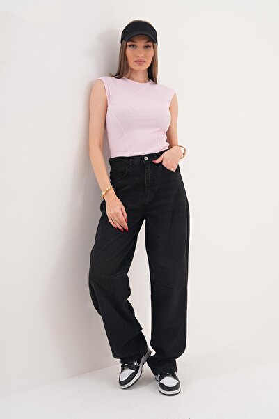 ŞİMAL Women's Waist Belt Detailed Jeans 260024 -