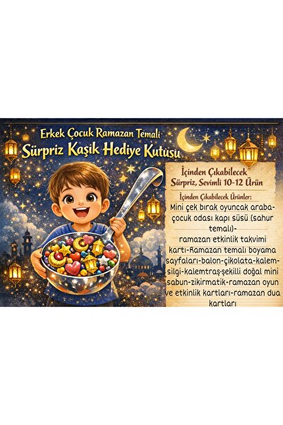 Merve ÖZTÜRK Erkek çocuk ramazan hediye seti Süpriz Kaşık ramazan temali hedi...