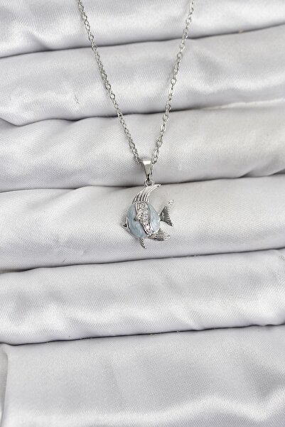 doremodam سلسلة فولاذية 316L فضية اللون على شكل سمكة مرصعة بحجر الزركون للنسا...