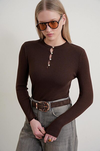 Hiccup Pulover cu guler rotund și detalii cu nasturi MIXRAY