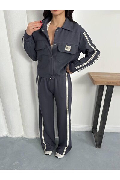 Ekim Store Technical Fabric Label Detailed Striped Double Set