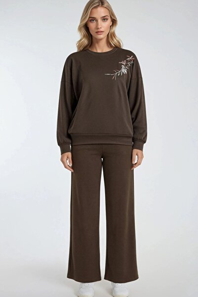 Hiccup Set Din Două Piese Cu Hanorac Cu Guler Rotund Brodat Și Pantaloni Cu P...