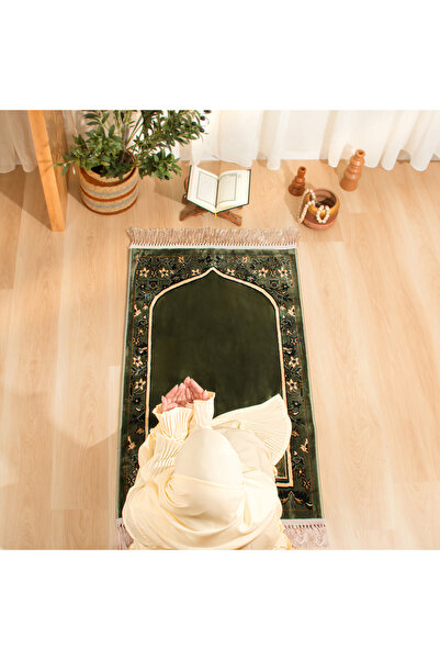 Segadty Luxury 8mm oil-based prayer rug with mihrab for everyday use, with a ...