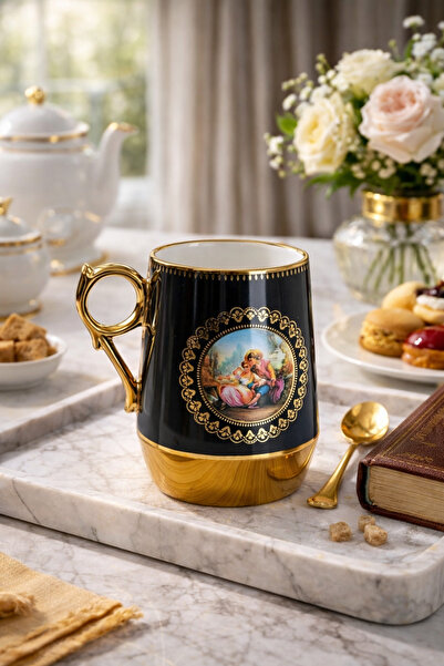 YzHome Acar Colorful Porcelain Gilded Motif Mug 220ml