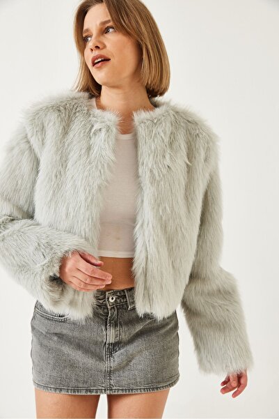 Hiccup LUCCI Boxy Crop Faux Fur Coat