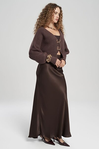 Hiccup MAI STUDIOS Fusta maxi din satin cu curea Muirnas