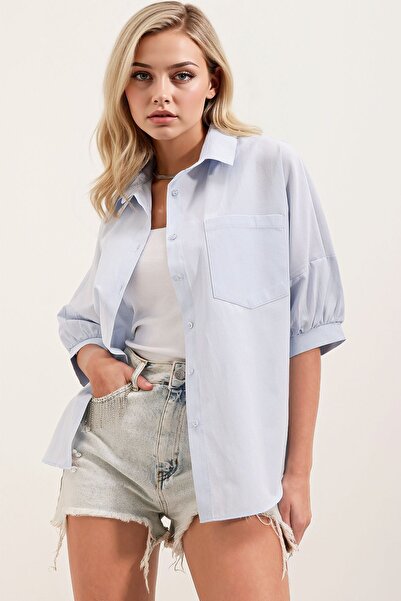 Hiccup BDART Cep Detaylı Rahat Kesim Poplin Gömlek