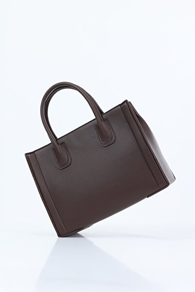 D'VERS Women's Brown Hard Tote Hand and Shoulder Bag