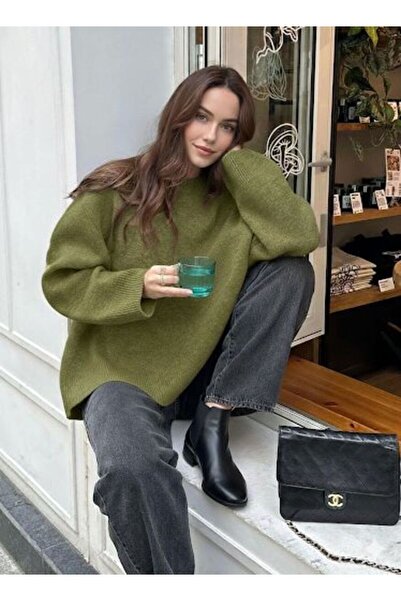 Keywest Kadın Balıkçı Yaka Oversize Yeni Sezon Triko Kazak