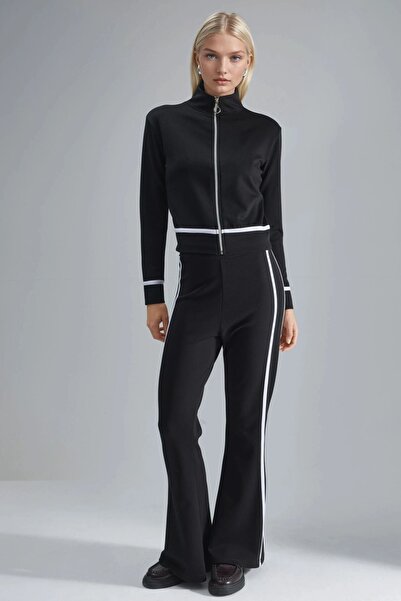 Hiccup Two-Piece Set With Modal Zipper Hoodie And Flared Pants Bersan Collection