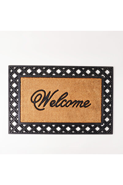 homez welcome door mat, black