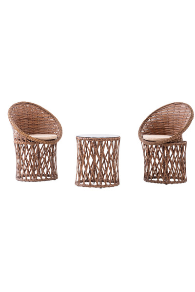 NOVAZEN GARDEN Lora Rattan Bahçe Balkon Oturma Takımı 1+1 + Sehpa – Şık ve Do...