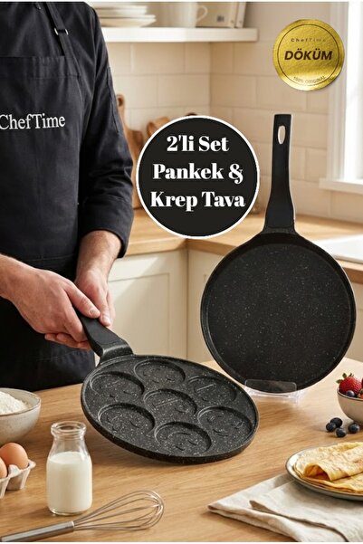 CHEFTİME 2'li SET Pankek Tavası & Krep Tavası
