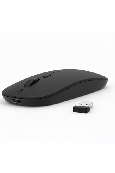 Sneezy Laptop İçin İnce Kablosuz Mouse Bluetooth Bağlantı Şarjlı Batarya USB ...