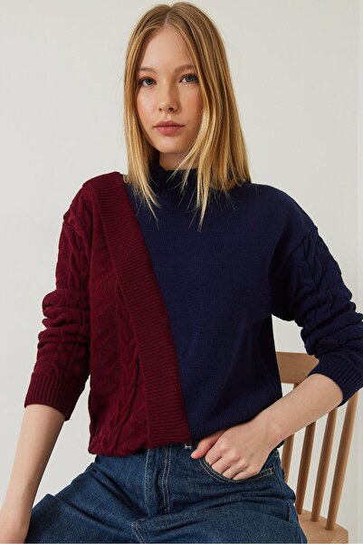 Hiccup Pulover tricotat cu model patchwork Bianco Lucci